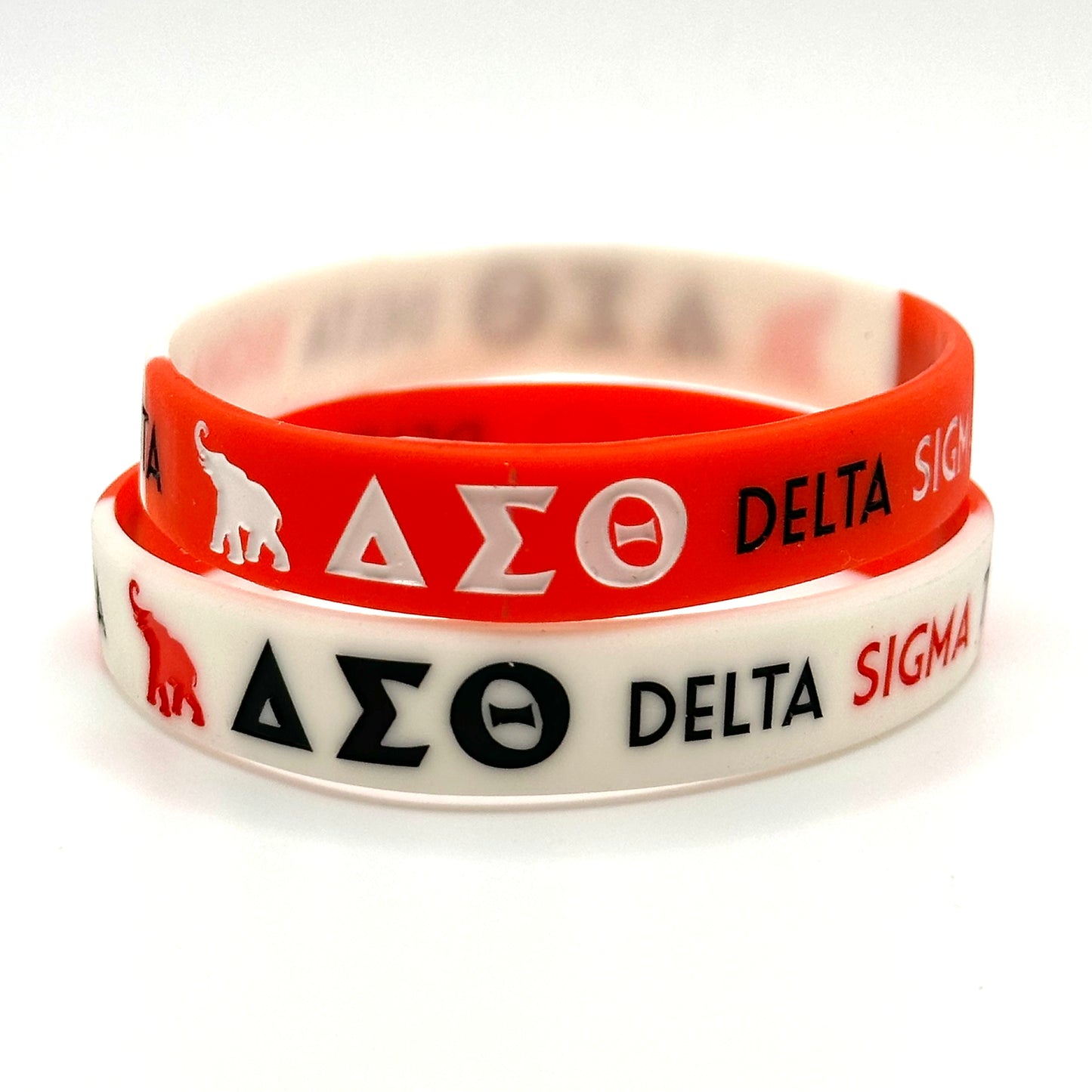 Delta Sigma Theta gradient (with black & white letters/elephant) wristband