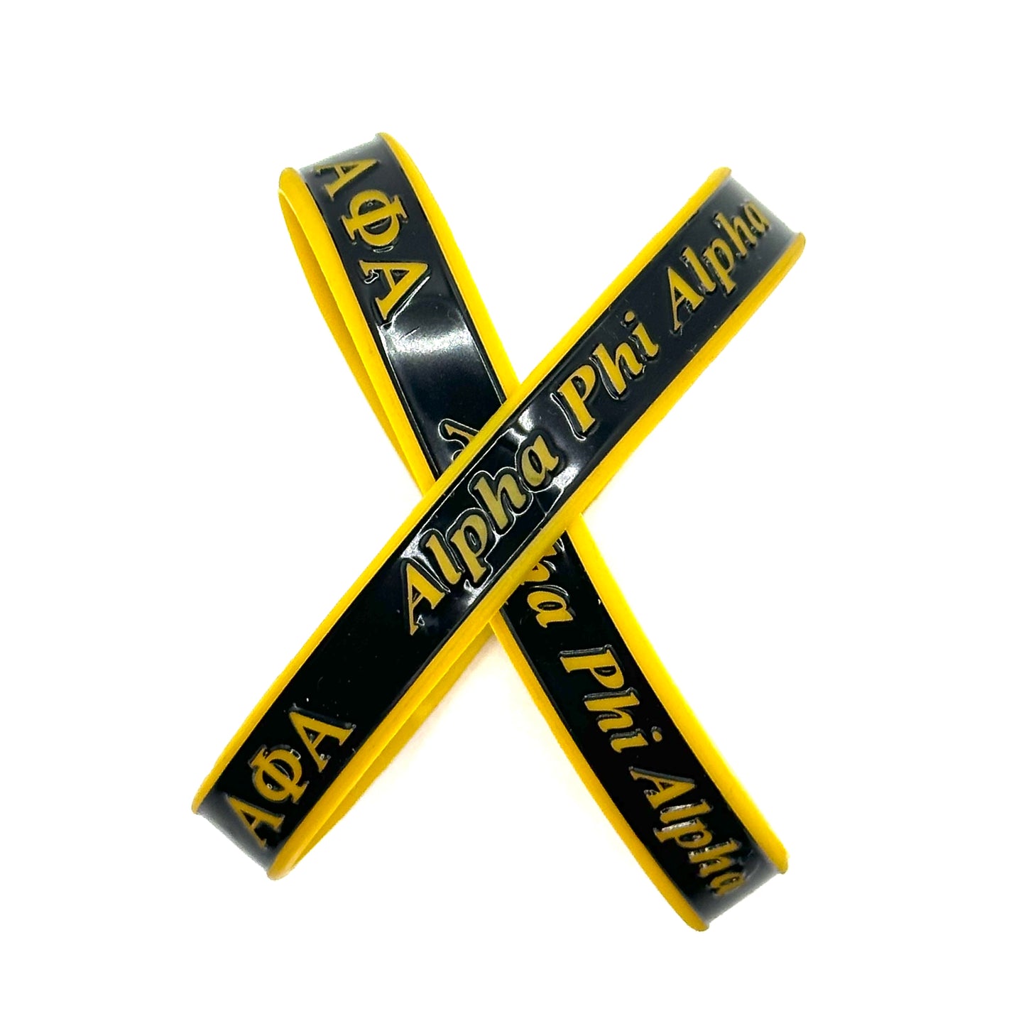 Alpha Phi Alpha black shaded/gold lettering wristband