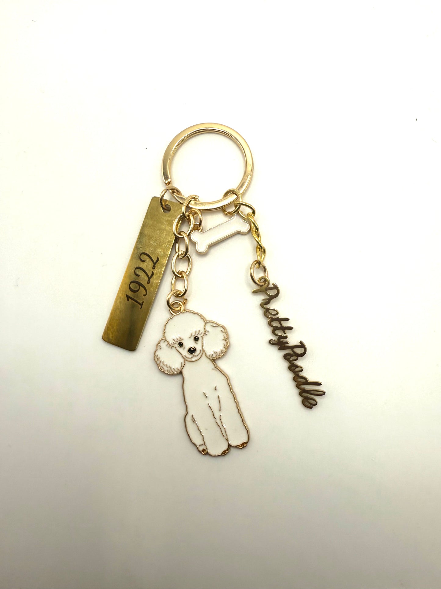 Sigma Gamma Rho Gold Steinless Steel Pretty Poodle Keychain