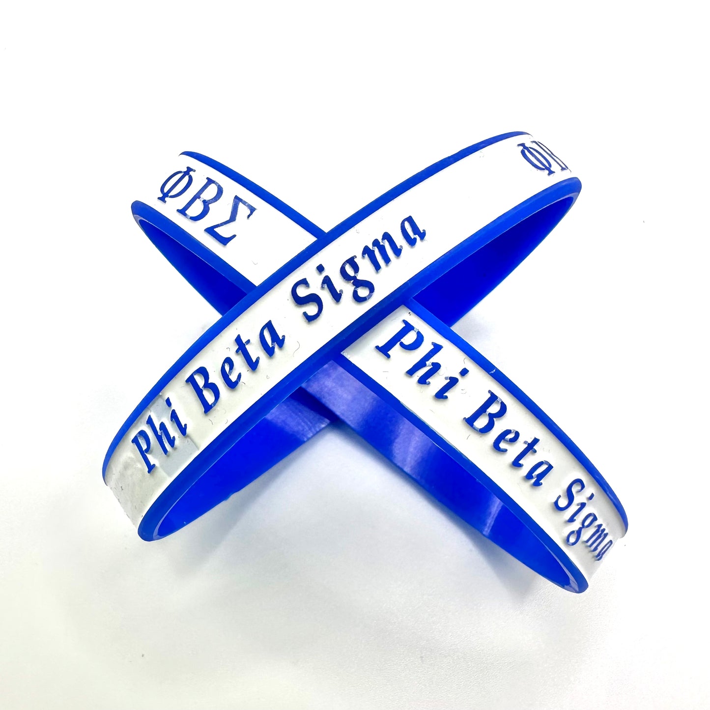 Phi Beta Sigma white shaded wristband