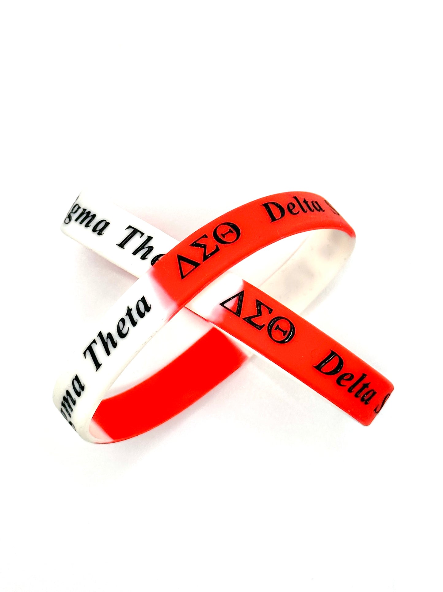Delta Sigma Theta gradient (black letters) wristband