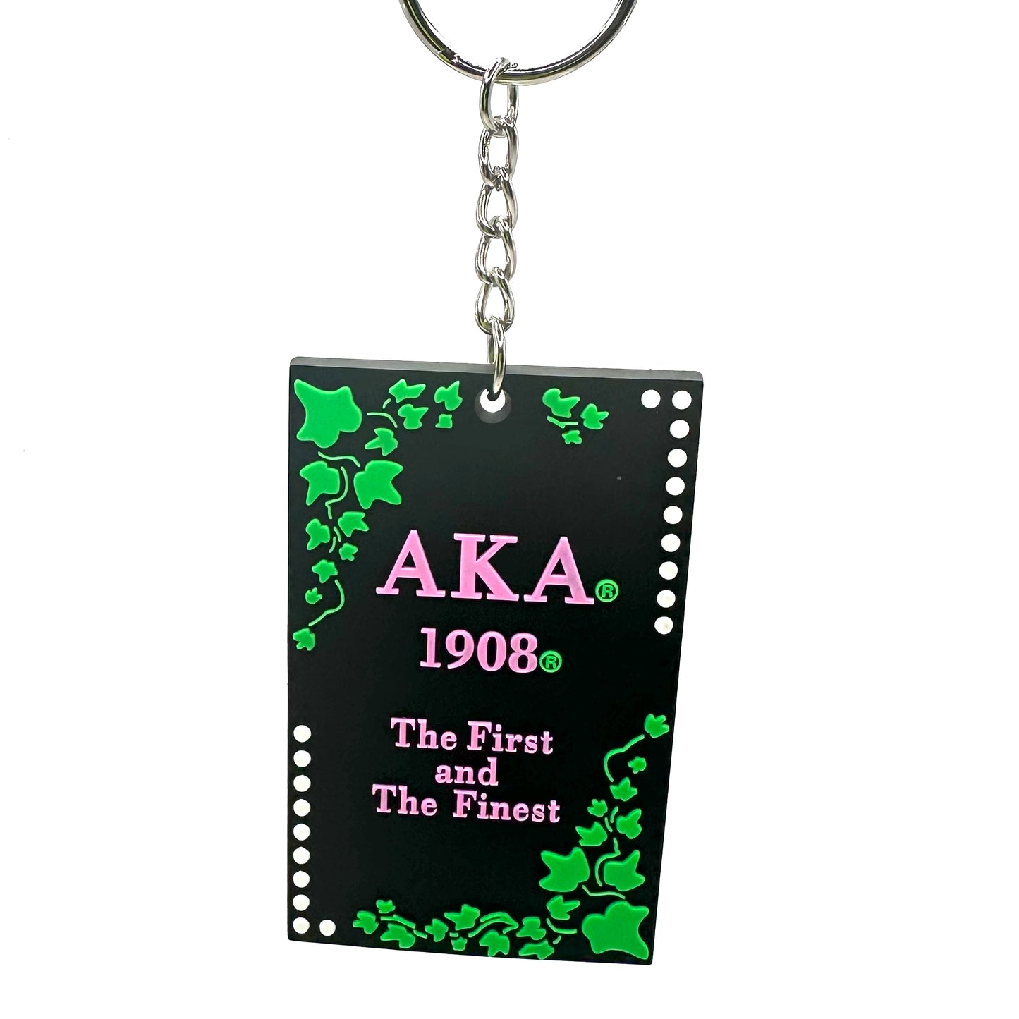 Alpha Kappa Alpha “The First and The Finest” rubber keychain