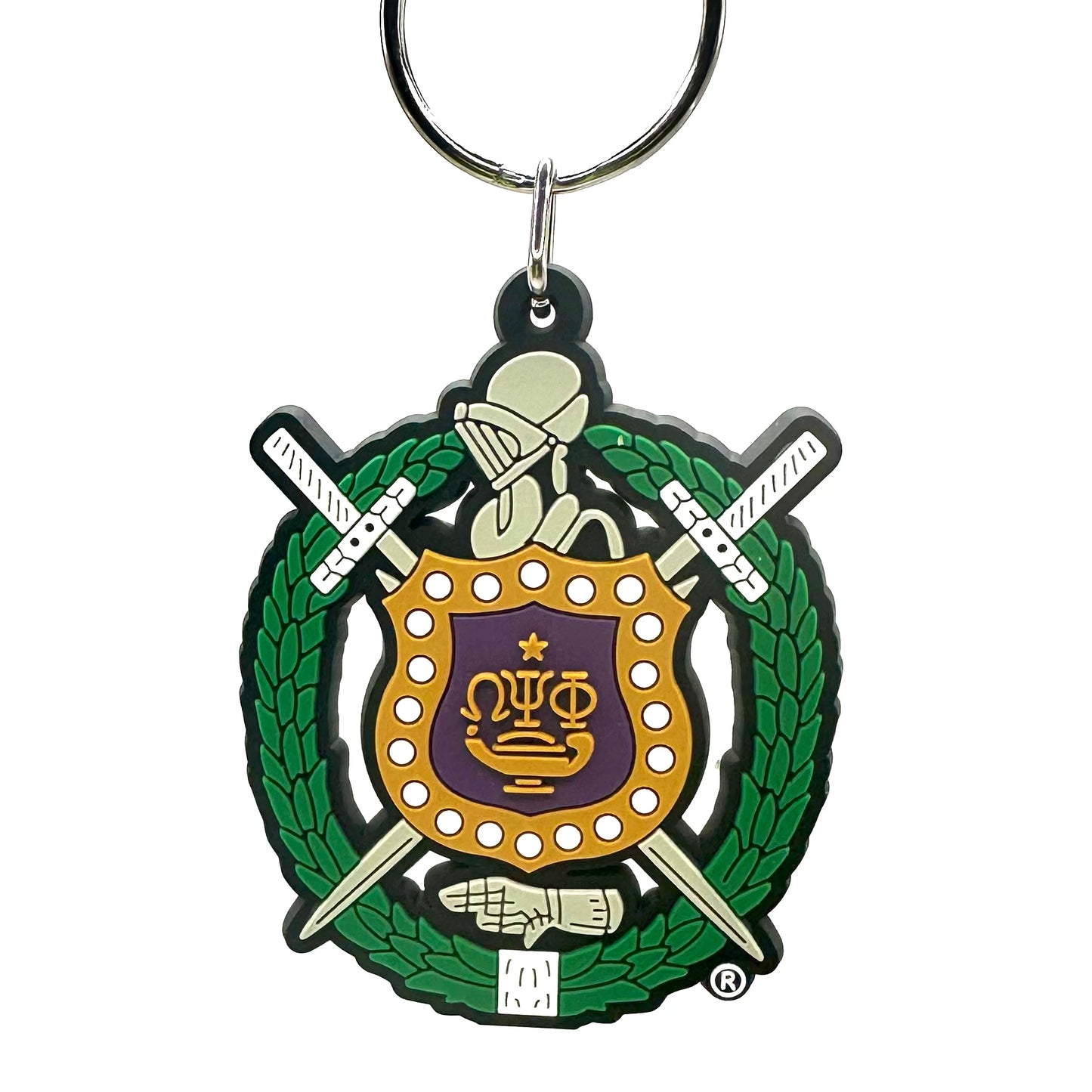 Omega Psi Phi rubber keychain